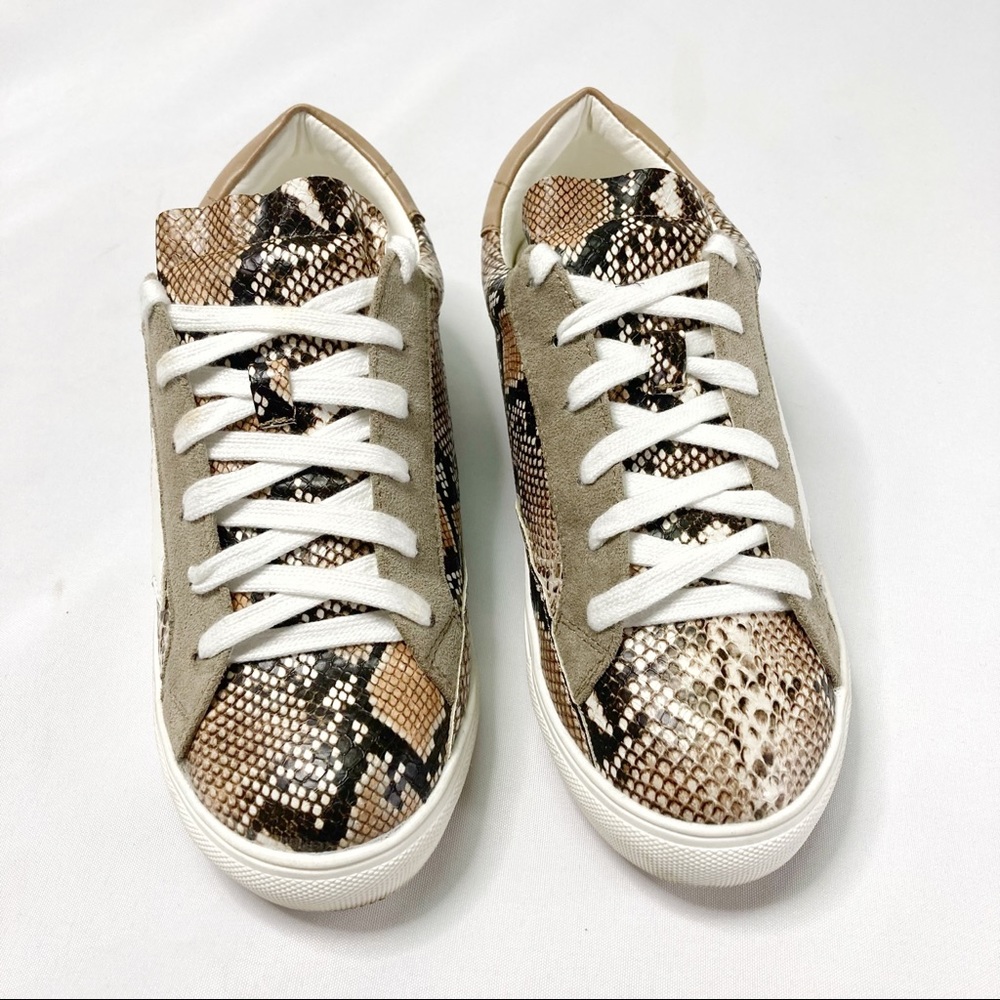 Snakeskin Star Fashion Sneakers Let’s See Style Size 9 - Picture 3 of 9